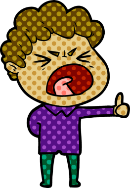 Bir insan tarafından çizilmiş öfkeli bir adam.