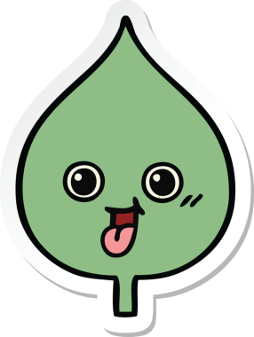 Bir insan tarafından çizilmiş sevimli bir çizgi film yaprağının çıkartması.