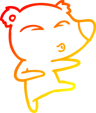 Bir insan tarafından çizilen çizgi film ıslık çalan ayının sıcak çizgi çizimi