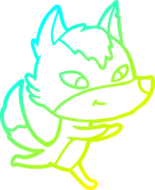 Bir insan tarafından çizilen kurdun soğuk gradyan çizgisi.