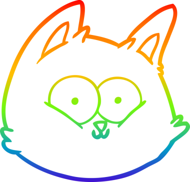 gökkuşağı gradyan çizgi çizimi bir insan tarafından çizilmiş bir kedi yüzü