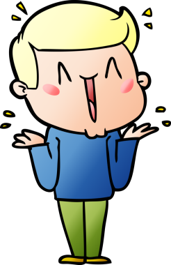 Bir insan tarafından çizilmiş heyecanlı bir çizgi film.