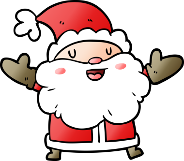 Bir insan tarafından çizilmiş Noel Baba çizgi filmi.