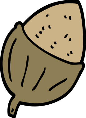 Bir insan tarafından çizilmiş bir palamut.