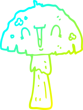 Bir insan tarafından çizilmiş bir mantarın soğuk gradyan çizimi