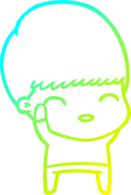 Bir insan tarafından çizilmiş mutlu çizgi film çocuğu çizimi.