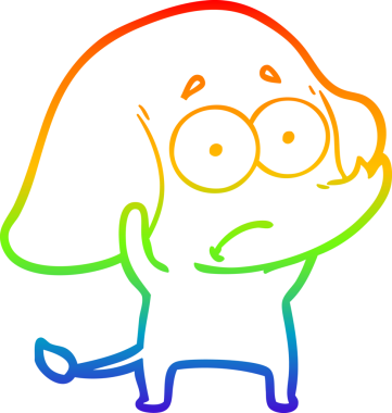 gökkuşağı gradyan çizgi çizimi bir insan tarafından çizilmiş belirsiz bir fil