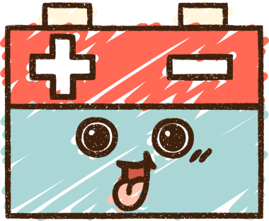 Bir insan tarafından çizilmiş pil tebeşiri.