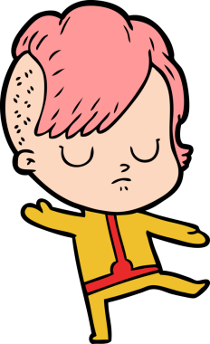 Bir insan tarafından çizilmiş karikatür kadın.