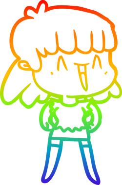 gökkuşağı gradyan çizimi bir insan tarafından çizilmiş bir karikatür kadın