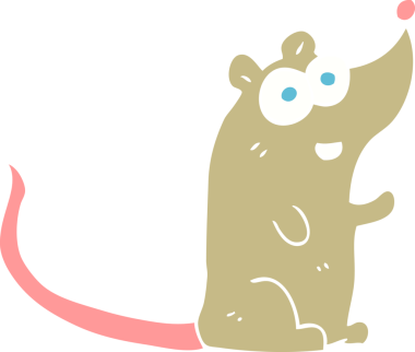 Bir insan tarafından çizilmiş bir farenin düz renk çizimi