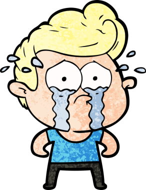 Bir insan tarafından çizilmiş ağlayan bir karikatür.