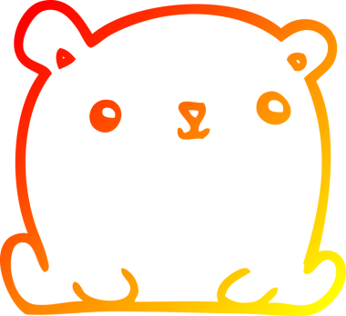 Bir insan tarafından çizilmiş sevimli bir ayının sıcak çizgi çizgisi.