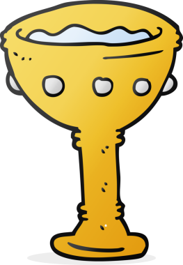 Bir insan tarafından çizilmiş karikatür kadehi.