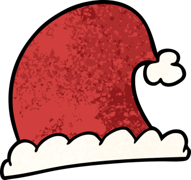 Bir insan tarafından çizilmiş noel şapkası.