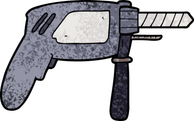 Bir insan tarafından çizilmiş çizgi film matkabı