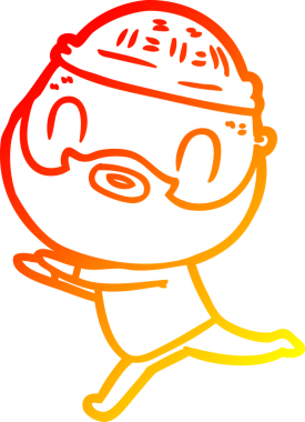 Bir insan tarafından çizilmiş sakallı bir adamın sıcak çizgi çizimi.