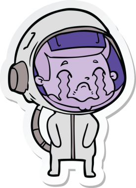 Bir insan tarafından çizilmiş ağlayan bir astronotun çıkartması.