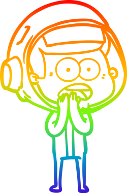 gökkuşağı gradyan çizgi çizimi bir insan tarafından çizilmiş astronot şaşırttı