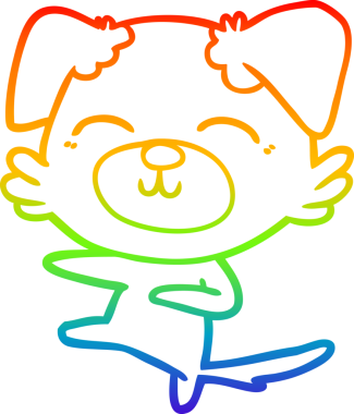 gökkuşağı gradyan çizimi bir insan tarafından çizilmiş bir çizgi köpek tekmesi