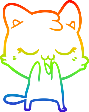 gökkuşağı gradyanı çizimi bir insan tarafından çizilmiş çizgi film kedisi
