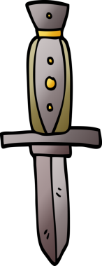 Bir insan tarafından çizilmiş karalama dövme hançeri sembolü.