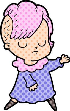 Bir insan tarafından çizilmiş karikatür kadın.