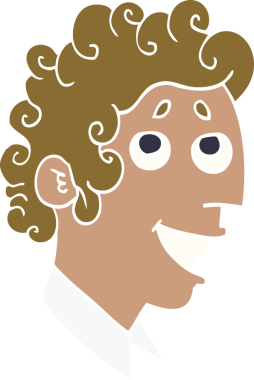 Bir insan tarafından çizilmiş karikatür adam yüzü.