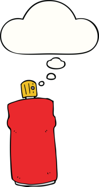 Bir insan tarafından çizilmiş düşünce baloncuklu çizgi film spreyi.