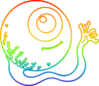 gökkuşağı gradyan çizgi çizimi bir insan tarafından çizilmiş bir çizgi göz