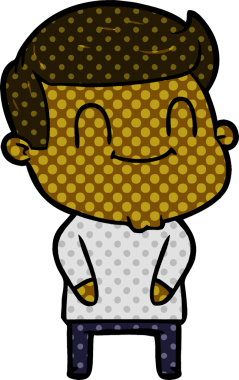 Bir insan tarafından çizilmiş mutlu bir adam.