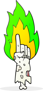 Bir insan tarafından çizilmiş serbest çizilmiş zombi eli.