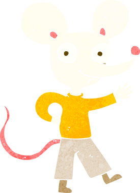 bir insan tarafından çizilmiş çizgi film faresi