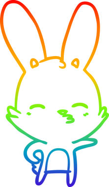 gökkuşağı gradyan çizimi bir insan tarafından çizilmiş meraklı tavşan çizgi filmi