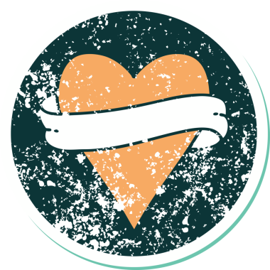 Bir insan tarafından çizilmiş kalp ve bayrağın sembolik depresif dövme şekli