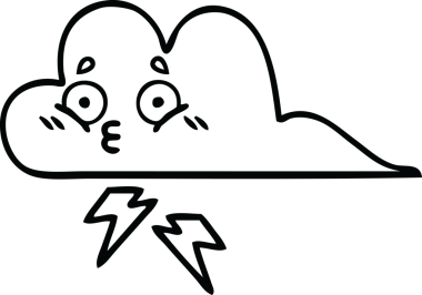 Bir insan tarafından çizilmiş bir fırtına bulutu çizimi