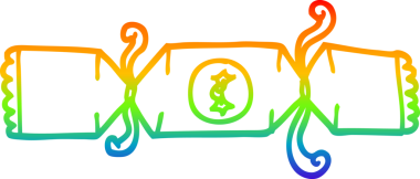 gökkuşağı gradyanı çizimi bir insan tarafından çizilmiş bir çizgi noel krakeri