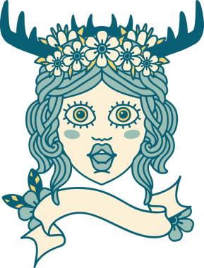 Bir insan tarafından çizilmiş Retro Dövme Tarzı İnsan Druidi