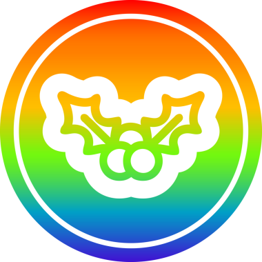 Bir insan tarafından çizilmiş gökkuşağı gradyanı olan kutsal Noel simgesi