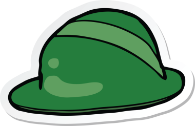 Bir insan tarafından çizilmiş çizgi film melon şapkasının çıkartması.