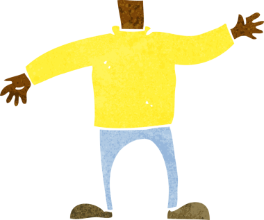 bir insan tarafından çizilmiş, kolları sallayan karikatür gövdesi (karikatürleri karıştır ve eşleştir veya kendi fotoğraflarını ekle)