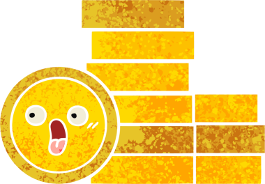 Bir insan tarafından çizilmiş paraların retro illüstrasyon tarzı karikatürü