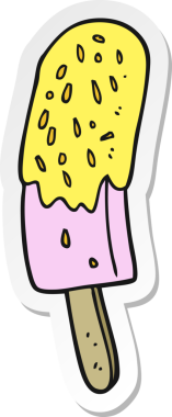 Bir insan tarafından çizilmiş buz lolipopunun çıkartması.