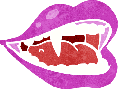 Bir insan tarafından çizilmiş vampir ağzı.