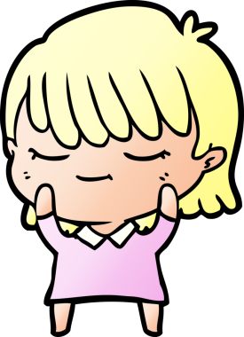 Bir insan tarafından çizilmiş karikatür kadın.