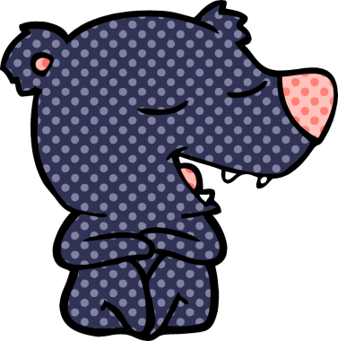 Bir insan tarafından çizilmiş çizgi film ayısı.