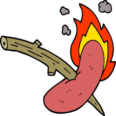 Bir insan tarafından çizilmiş bir sosislinin karalaması.