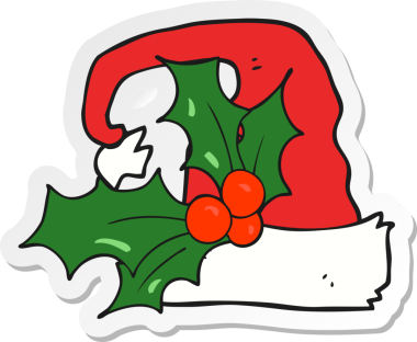 Bir insan tarafından çizilmiş Noel karikatürü etiketi.