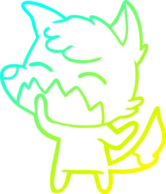 Bir insan tarafından çizilmiş bir tilki çizgi çizimi.