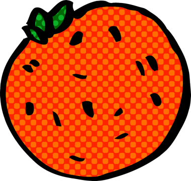 Bir insan tarafından çizilmiş organik portakal karalaması.